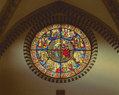 Rose Window Depicting the Coronation of the Virgin by Andrea di Bonaiuto